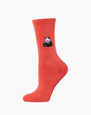  Womens Panda Zoo Conservation Sock - Brick
