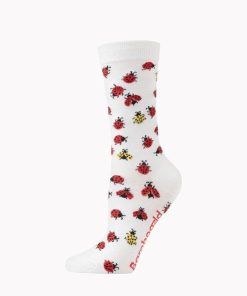 Bamboozld: Womens Ladybug Bamboo Sock White