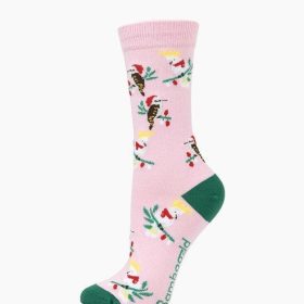  Womens Aussie Xmas Birds Bamboo Sock