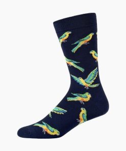 Bamboozld: Mens Orange Bellied Parrot Bamboo Sock Navy