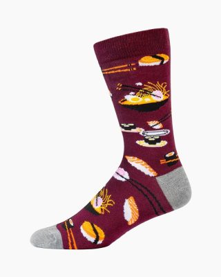  Mens Ramen Baboo Socks - Plum