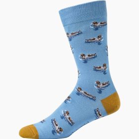  Mens Wood Duck Bamboo Sock - Sky
