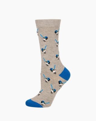  Womens Blue Wren Bamboo Sock - Grey Marle