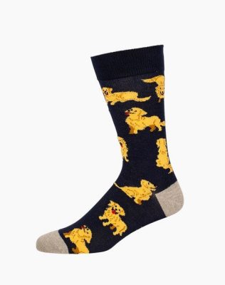 MENS GOLDEN RETRIEVER BAMBOO SOCK - DENIM