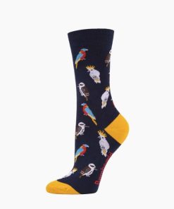 Bamboozld: Womens Aussie Birds Bamboo Sock Navy