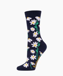 Bamboozld: Womens Daisies Bamboo Sock (Navy)