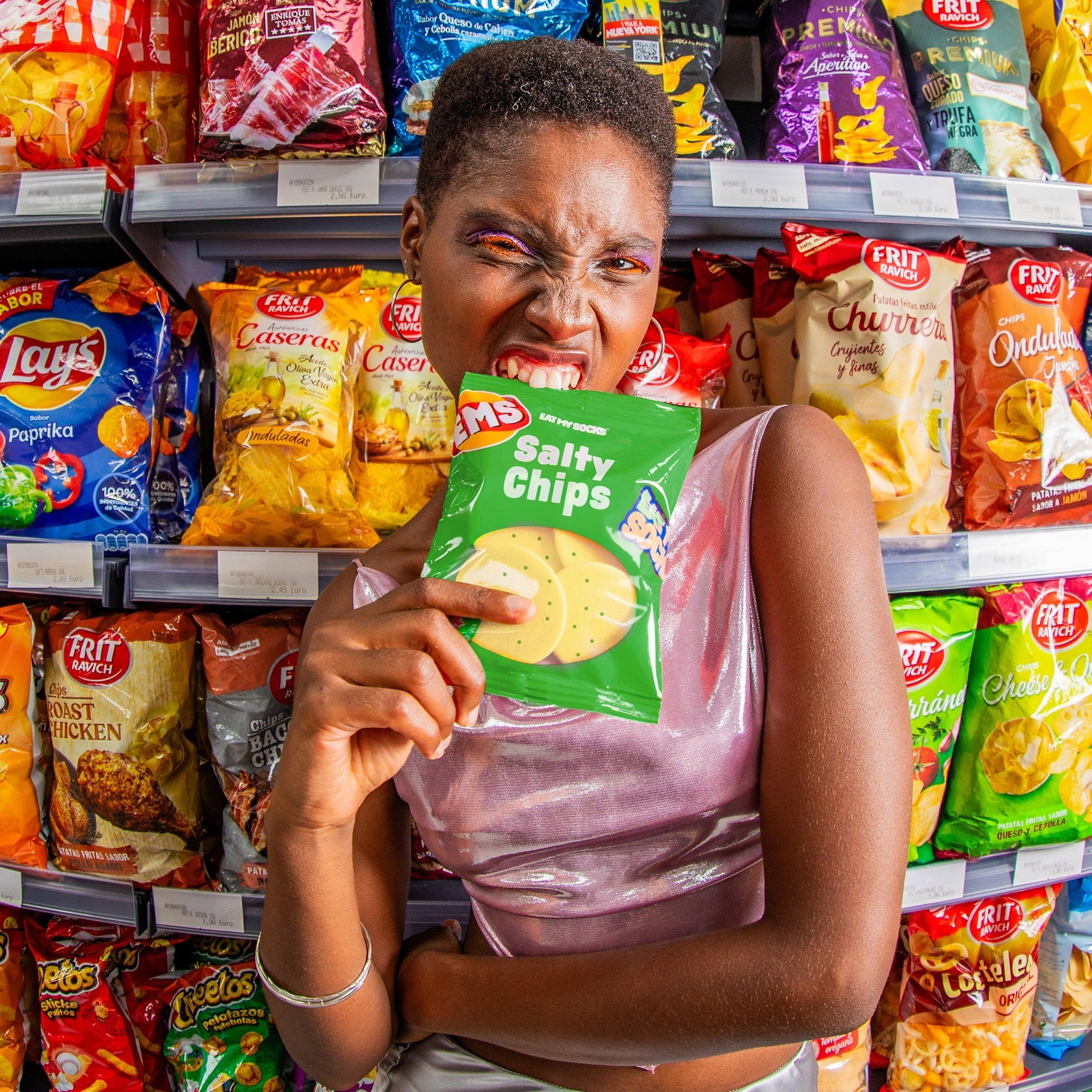 Eat My Socks: Socks Salty Chips Green - Image 2