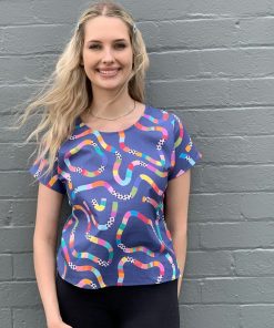 Rainbow Topographic Womens Top