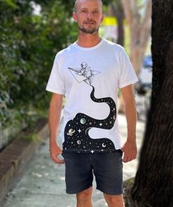 Cosmic Journey White Mens Tee