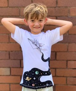 Cosmic Journey White Kids Tee