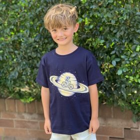 Space Ride Navy Kids Tee