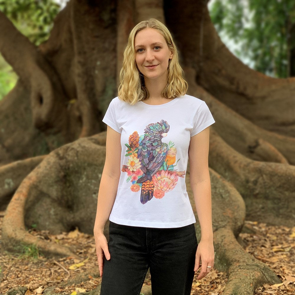 Black Cockatoo White Womens Tee