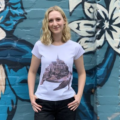 Turtle Town White Womens Tee