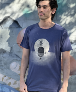 WhaleMoon Dusky Blue Mens Tee