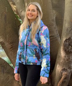 Puffer Jacket: Cockatoos and Flora