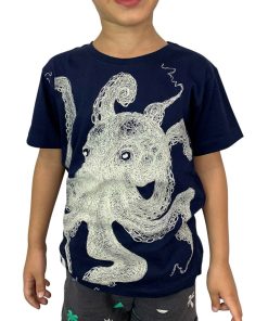 Octopus Lines Navy Kids Tee