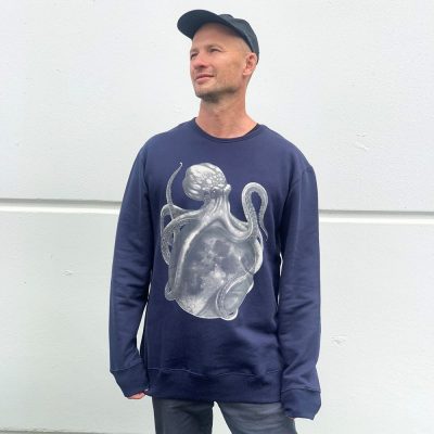 Lunar Octopus Navy Mens Jumper