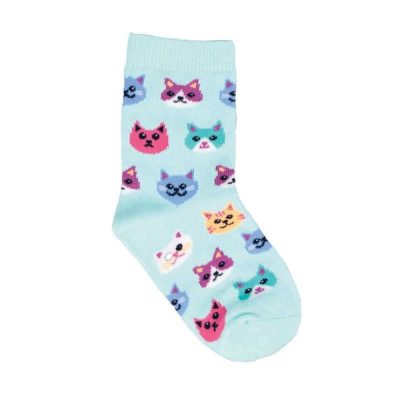  Kids Socks 2-4 Yrs Cats Meow