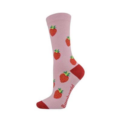  Womens Strawberry Bamboo Sock