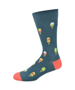 Bamboozld: Mens Ice Cream Blue Bamboo Sock