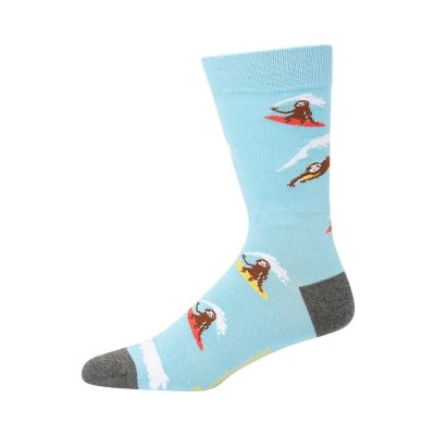  Mens Surfing Sloth Bamboo Sock