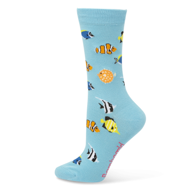  Womens Aquarium Sky Blue Bamboo Sock
