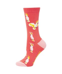 Bamboozld: Womens Cockatoo Coral Bamboo Sock