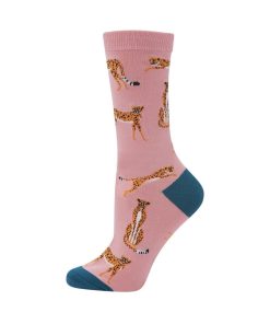 Bamboozld: Womens Cheetara Pink Bamboo Sock