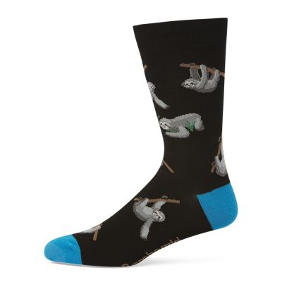  Mens My Lazy Sloth Black Bamboo Sock
