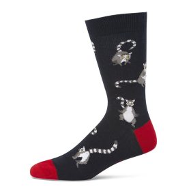  Mens Ring Tailed Lemurs Navy Bamboo Sock