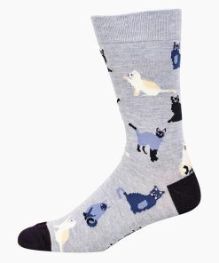 Bamboozld: Mens Cats Grey Bamboo Sock