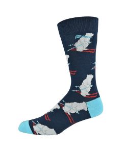 Bamboozld: Mens Polar Bear Skier Bamboo Sock