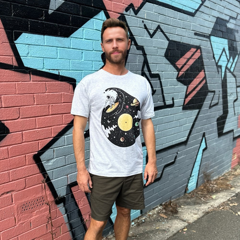 Sound Wave Grey Marle Mens Tee