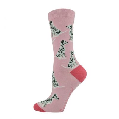  Womens Spottydog Pink Bamboo Sock