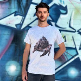 Turtle Town Grey Marle Mens Tee