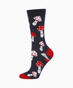 Bamboozld: Womens Shrooms Navy Bamboo Sock
